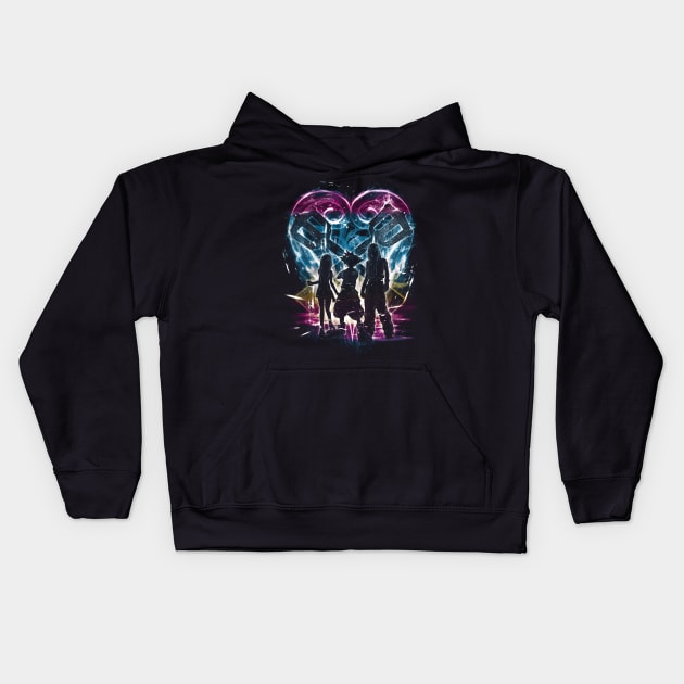 kingdom trio v2 Kids Hoodie by kharmazero